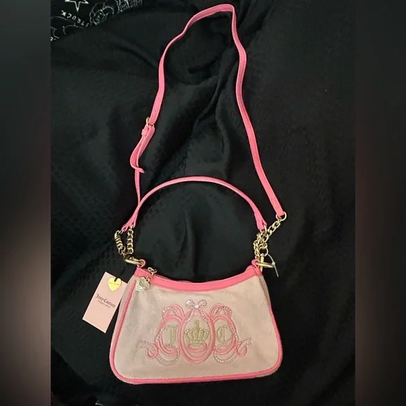 Juicy Couture Pink and Gold Embroidered Shoulder Bag - Picture 5 of 5